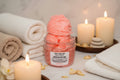 please create spa like back ground with towels and candles 
