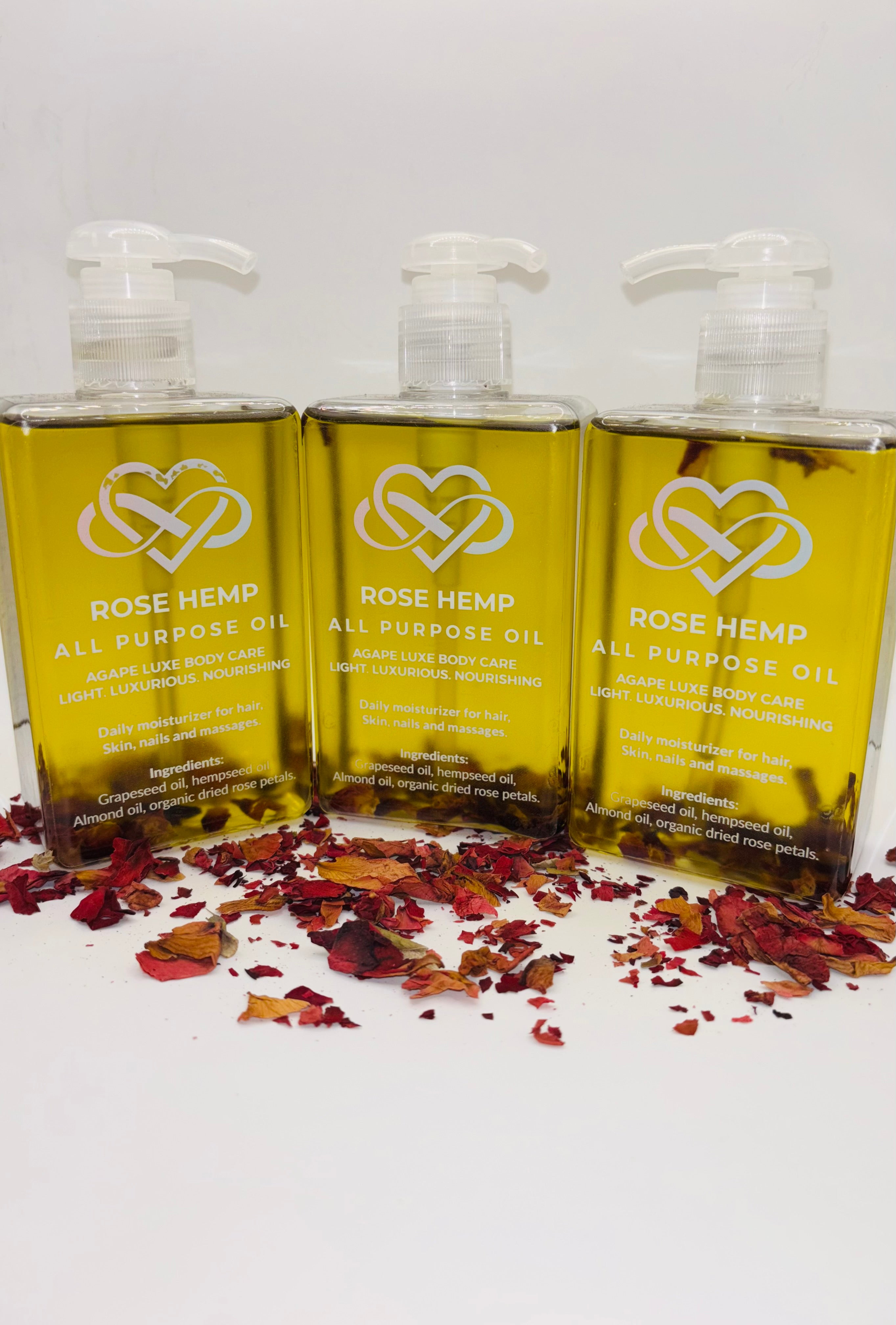 Rose Hemp All Purpose Oil, 9.5oz container