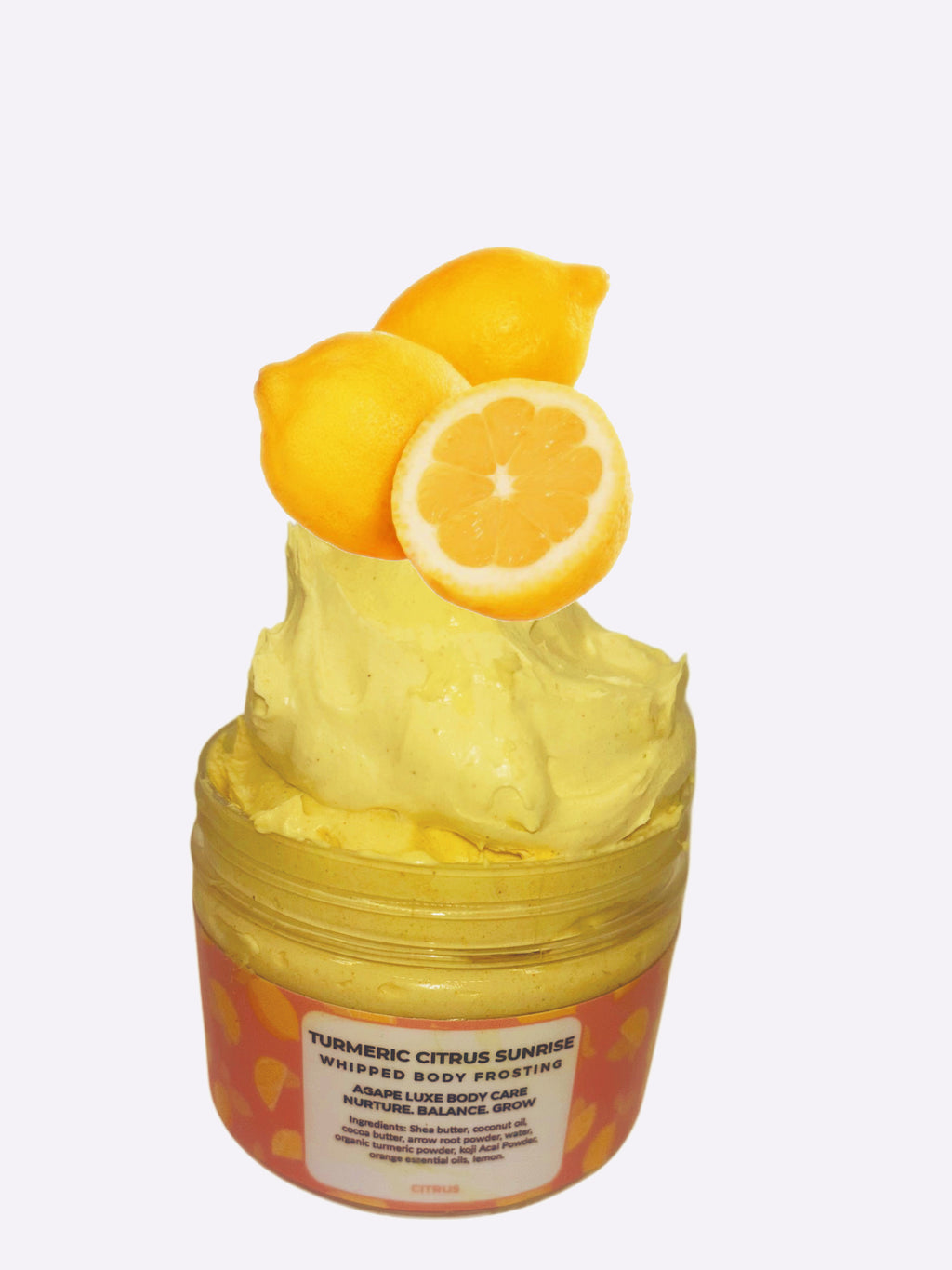 Turmeric Citrus Sunrise Whipped Body Frosting 8 oz container
