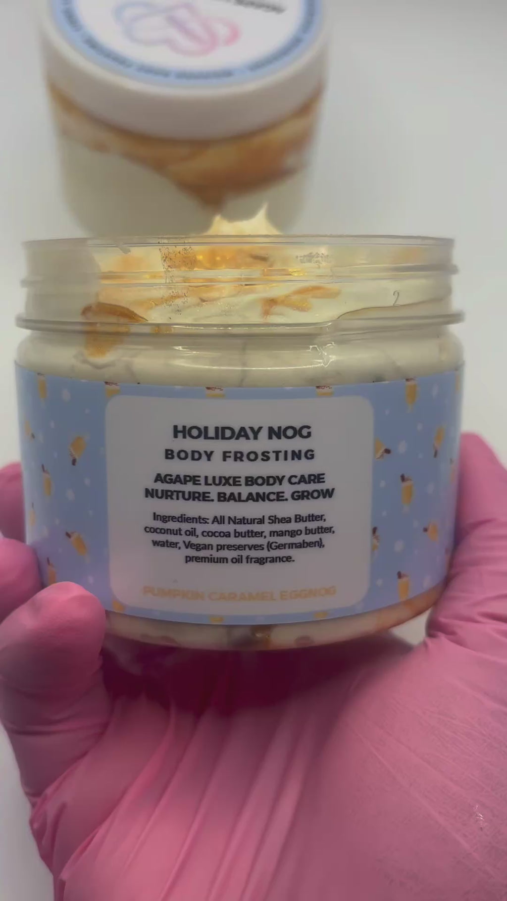 Caramel Pumpkin Eggnog Body Frosting 8 oz container