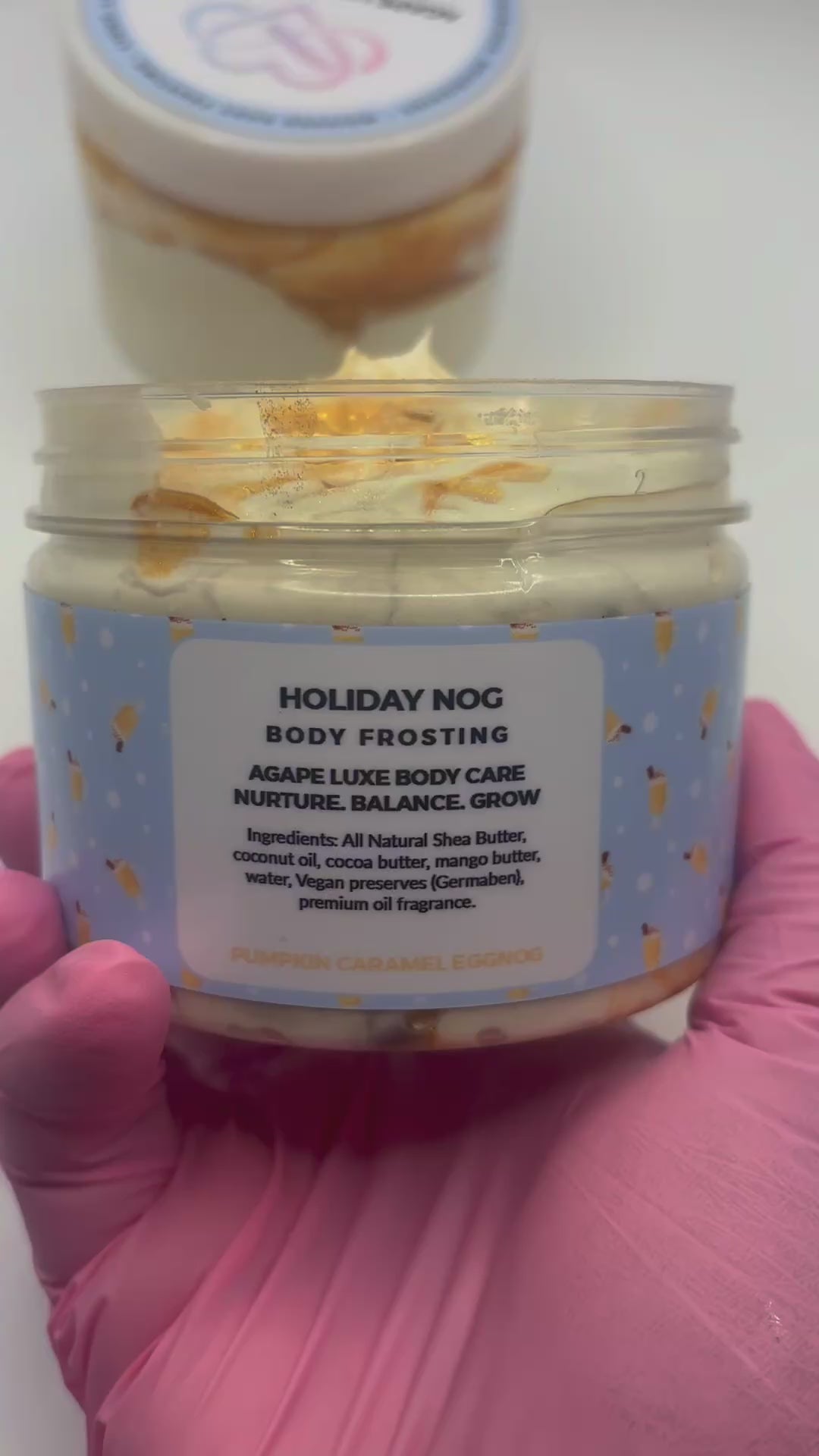 Caramel Pumpkin Eggnog Body Frosting 8 oz container