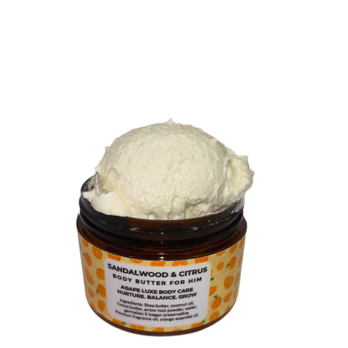 Sandalwood Citrus for Him, Shea Cream, 4oz container